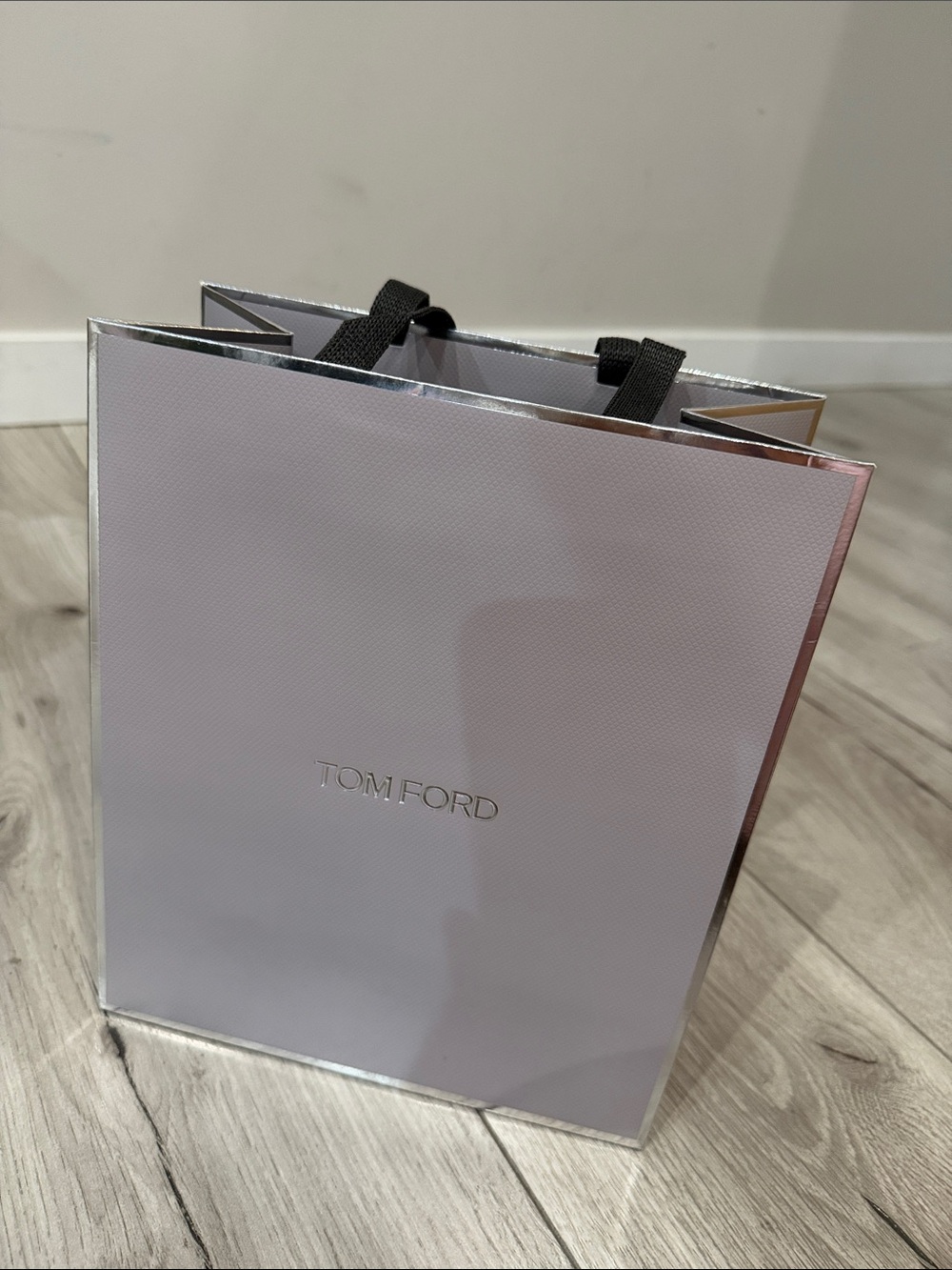 Tom Ford Light Lilac Paper Gift Bag with Silver Trim